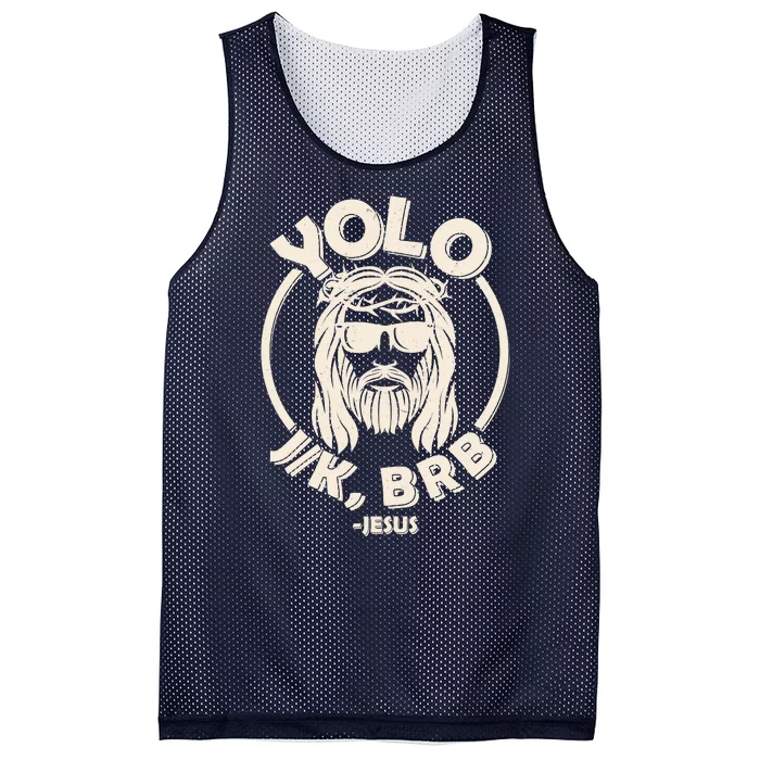 Funny Easter YOLO JK BRB Jesus Mesh Reversible Basketball Jersey Tank