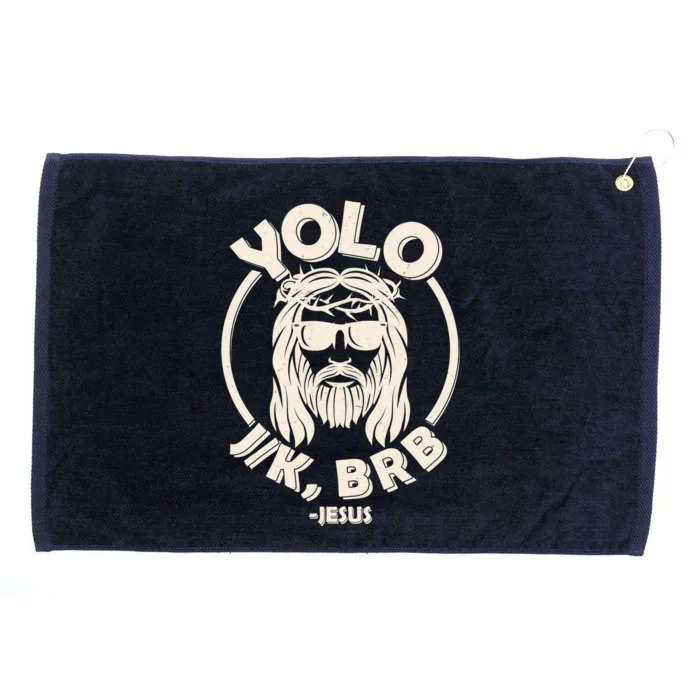 Funny Easter YOLO JK BRB Jesus Grommeted Golf Towel