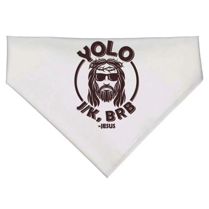 Funny Easter YOLO JK BRB Jesus USA-Made Doggie Bandana