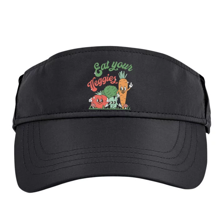 funny Eat your Veggies retro 90s style Vegetable Adult Drive Performance Visor