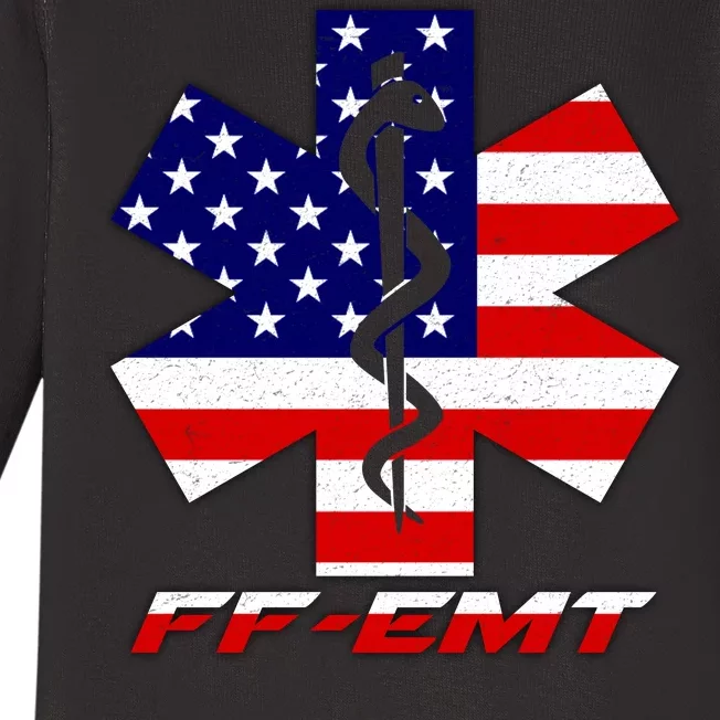 FF-EMT Firefighter Emergency Medical Tech Baby Long Sleeve Bodysuit