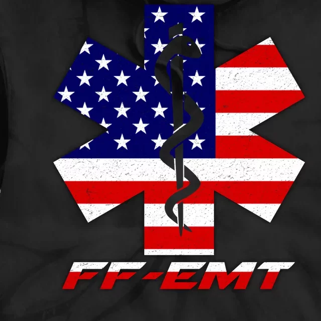 FF-EMT Firefighter Emergency Medical Tech Tie Dye Hoodie