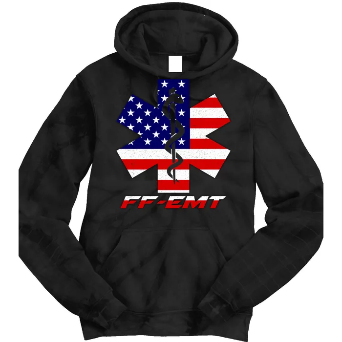 FF-EMT Firefighter Emergency Medical Tech Tie Dye Hoodie