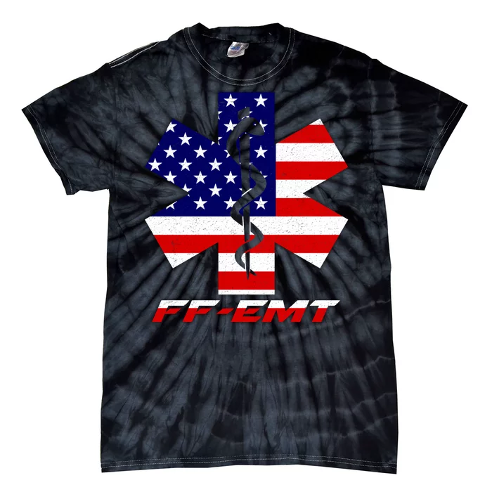 FF-EMT Firefighter Emergency Medical Tech Tie-Dye T-Shirt