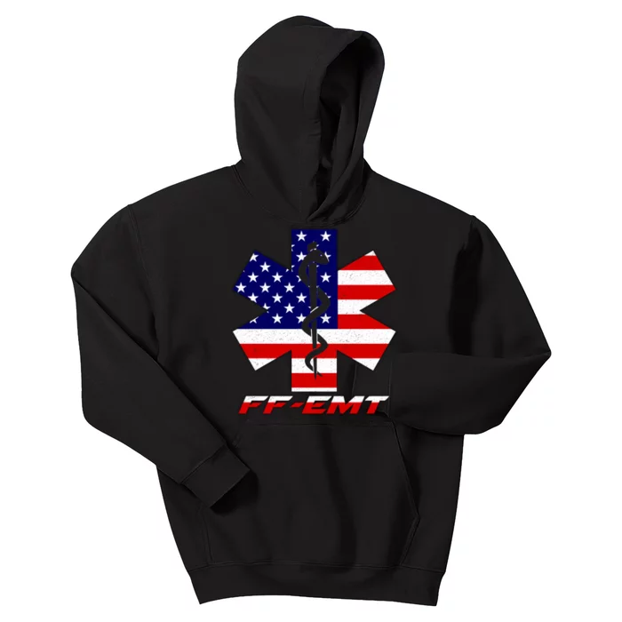 FF-EMT Firefighter Emergency Medical Tech Kids Hoodie