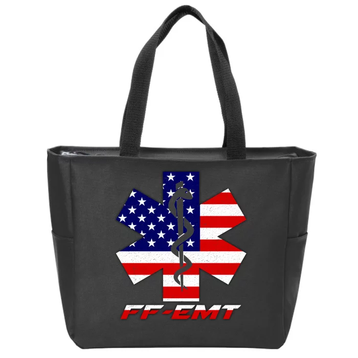 FF-EMT Firefighter Emergency Medical Tech Zip Tote Bag