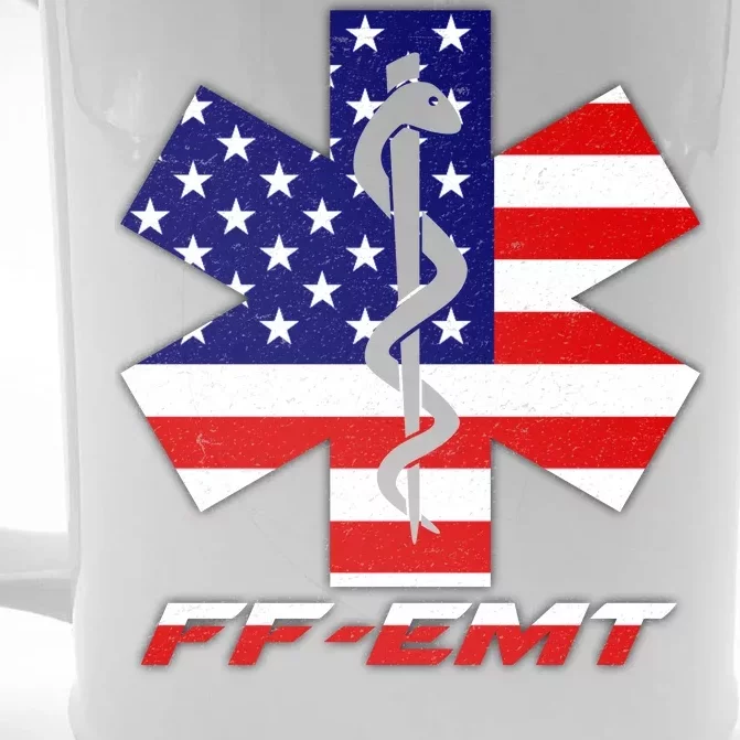 FF-EMT Firefighter Emergency Medical Tech Front & Back Beer Stein