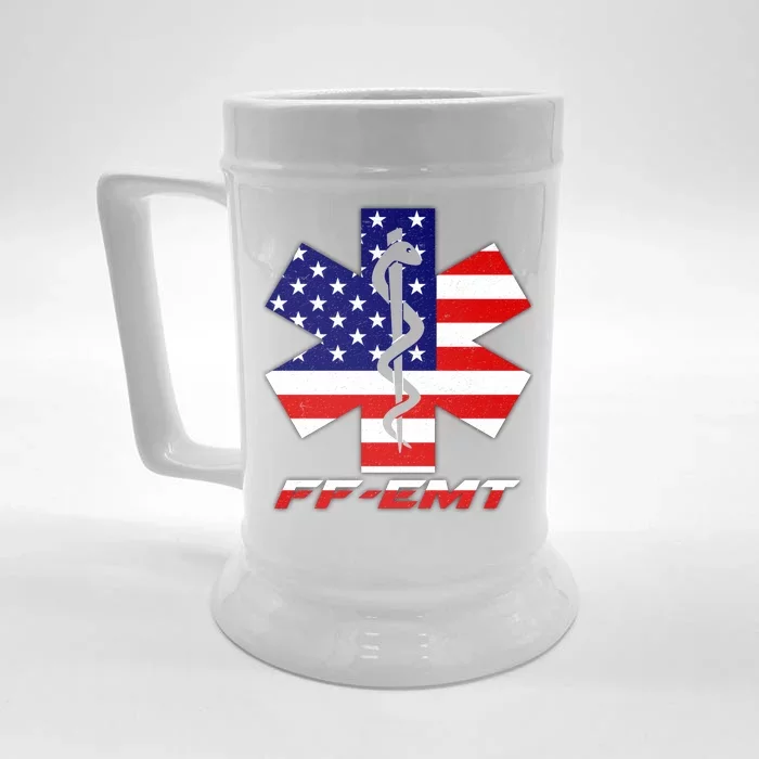 FF-EMT Firefighter Emergency Medical Tech Front & Back Beer Stein