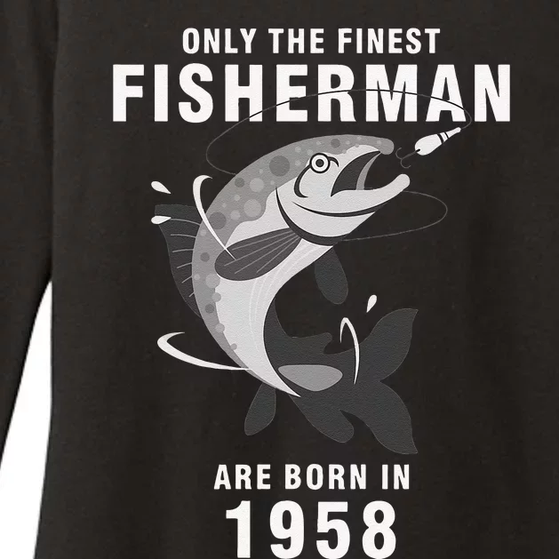 Fishing Fisherman 1958 62nd Birthday Are Born In 1958 Womens CVC Long Sleeve Shirt