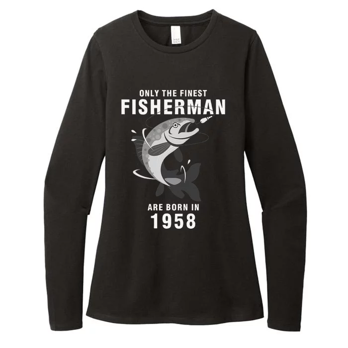 Fishing Fisherman 1958 62nd Birthday Are Born In 1958 Womens CVC Long Sleeve Shirt