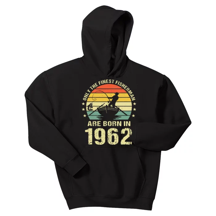 Fishing Fisherman 1962 60th Birthday Gift For 60 Year Old Kids Hoodie