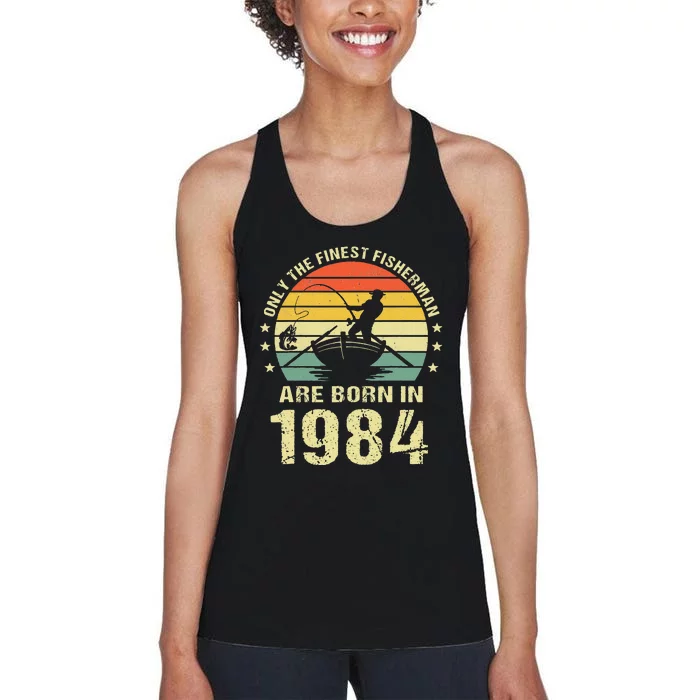 Fishing Fisherman 1984 38th Birthday Gift For 38 Year Old Women's Racerback Tank