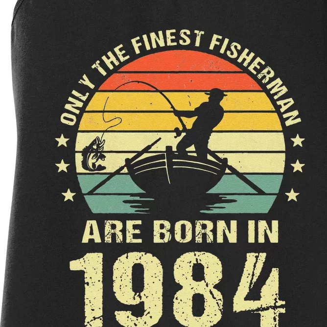 Fishing Fisherman 1984 38th Birthday Gift For 38 Year Old Women's Racerback Tank