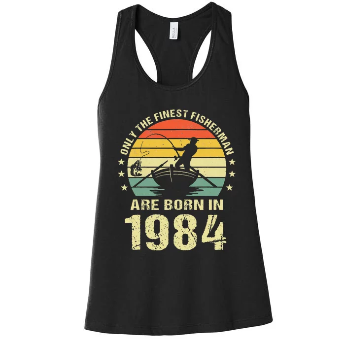 Fishing Fisherman 1984 38th Birthday Gift For 38 Year Old Women's Racerback Tank