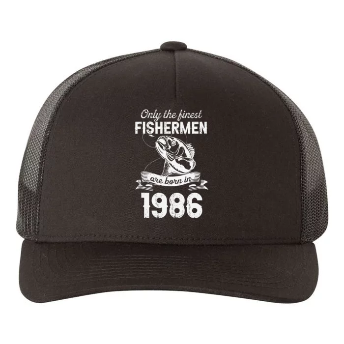 Fishing Fisherman 1986 Vintage 35th Birthday 35 Years Fisher Yupoong Adult 5-Panel Trucker Hat