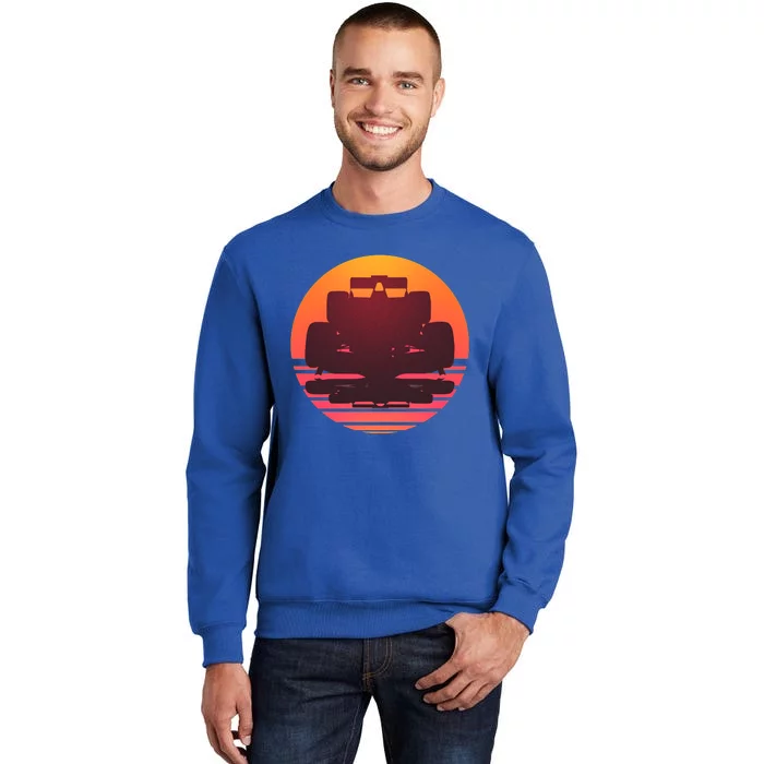 F1 Formula 1 Racing Car Retro Sunset Emblem Sweatshirt