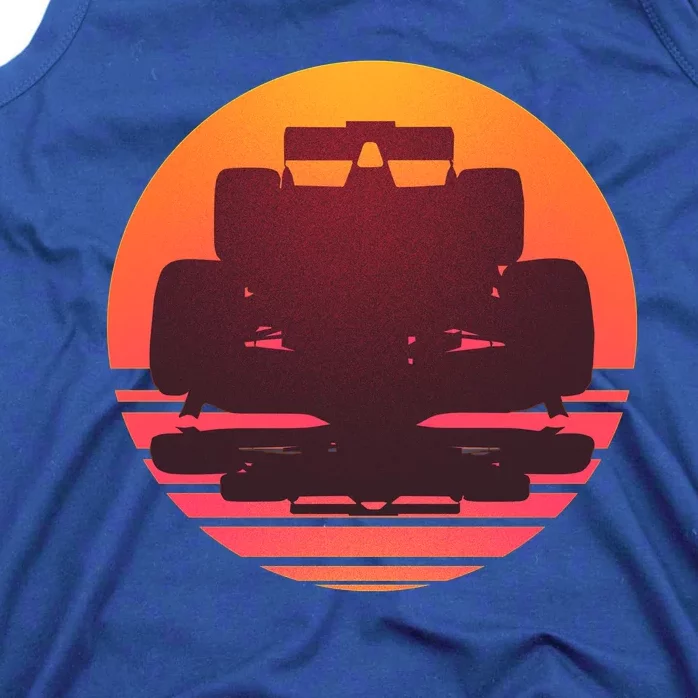 F1 Formula 1 Racing Car Retro Sunset Emblem Tank Top