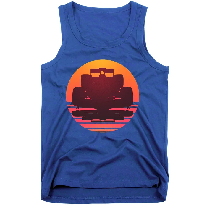 F1 Formula 1 Racing Car Retro Sunset Emblem Tank Top