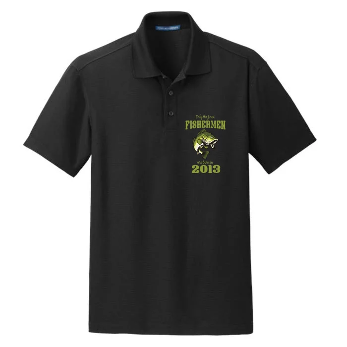 Funny Fishing 10th Birthday Fishermen Are Born In 2013 Gift Dry Zone Grid Performance Polo