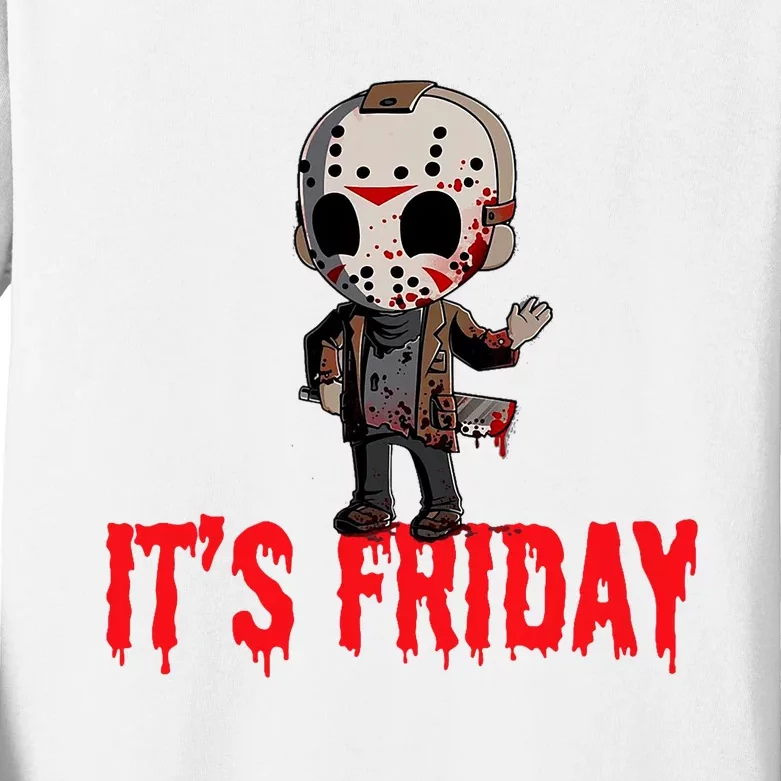 Funny Friday 13th Funny Halloween Horror Kids Long Sleeve Shirt