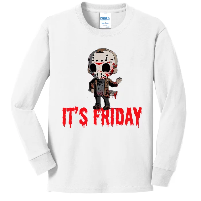 Funny Friday 13th Funny Halloween Horror Kids Long Sleeve Shirt