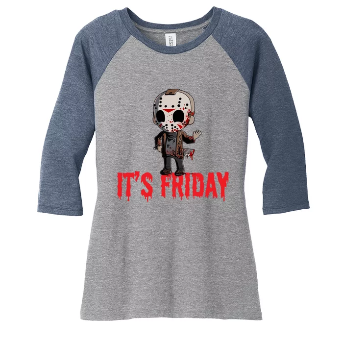 Funny Friday 13th Funny Halloween Horror Women's Tri-Blend 3/4-Sleeve Raglan Shirt