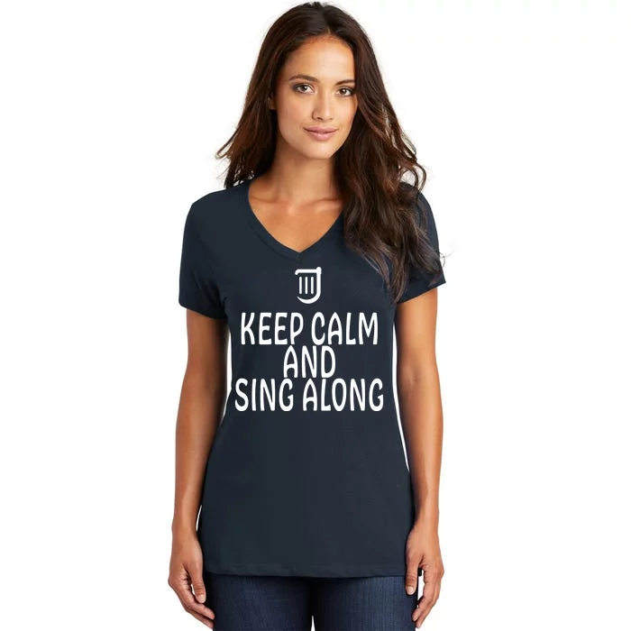 FF14 Bard Keep Calm And Sing Along Women's V-Neck T-Shirt