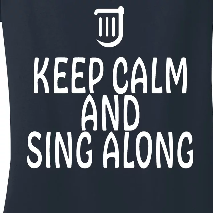 FF14 Bard Keep Calm And Sing Along Women's V-Neck T-Shirt