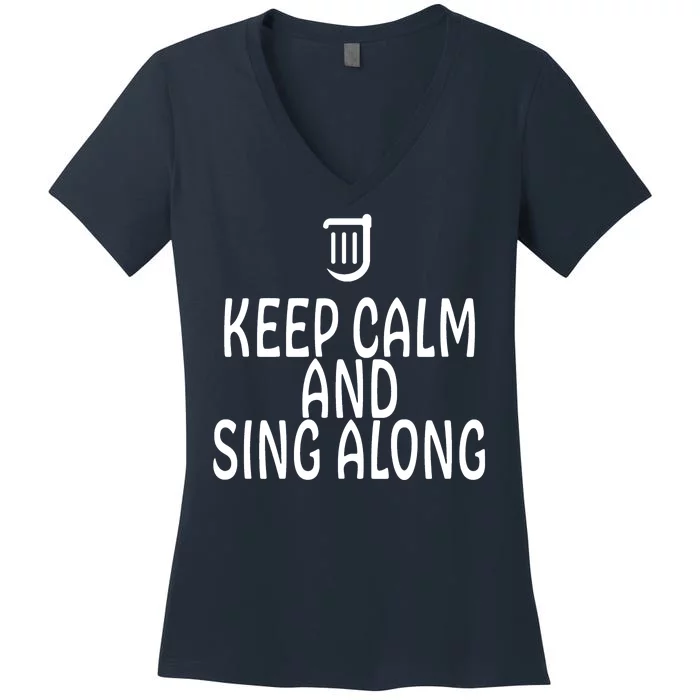 FF14 Bard Keep Calm And Sing Along Women's V-Neck T-Shirt