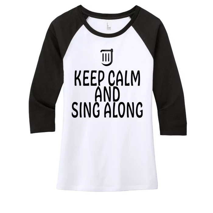 FF14 Bard Keep Calm And Sing Along Women's Tri-Blend 3/4-Sleeve Raglan Shirt