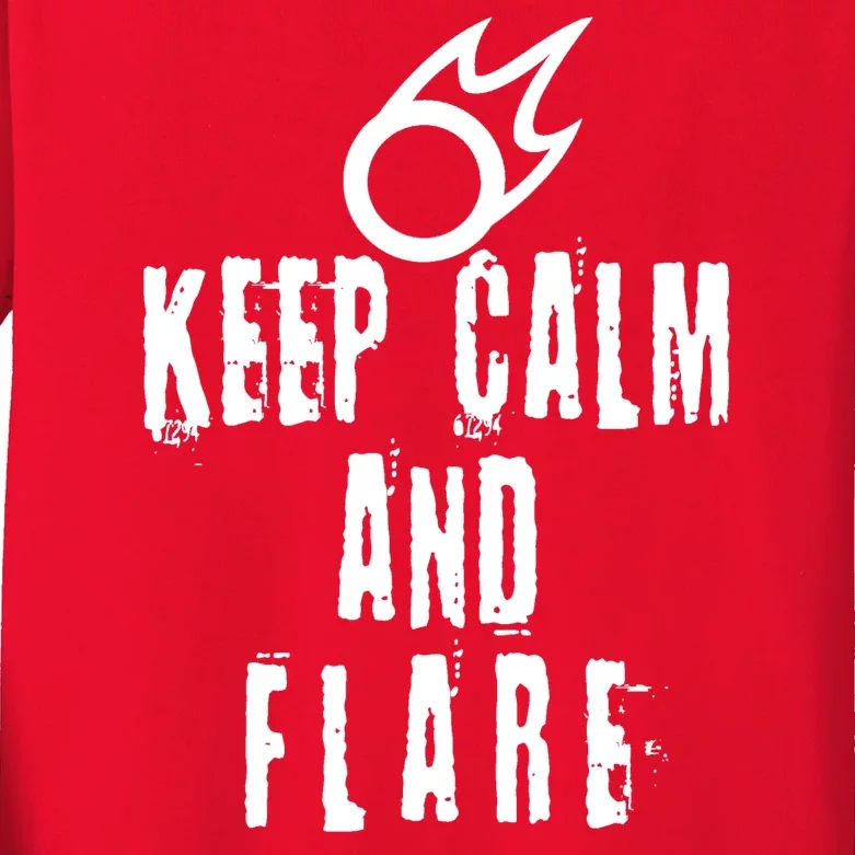 FF14 Black Mage Keep Calm And Flare Kids Long Sleeve Shirt