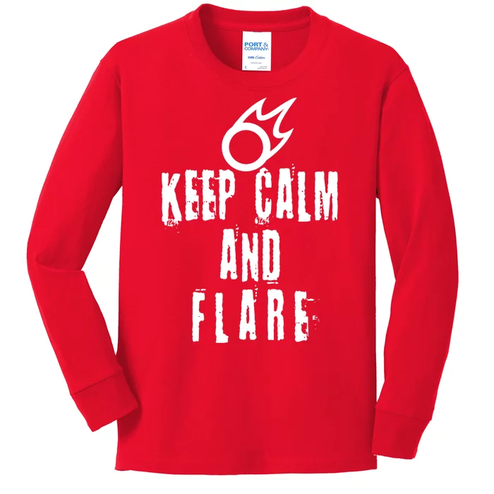 FF14 Black Mage Keep Calm And Flare Kids Long Sleeve Shirt