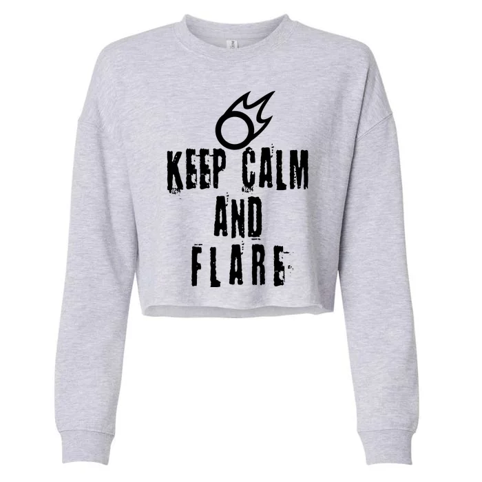 FF14 Black Mage Keep Calm And Flare Cropped Pullover Crew