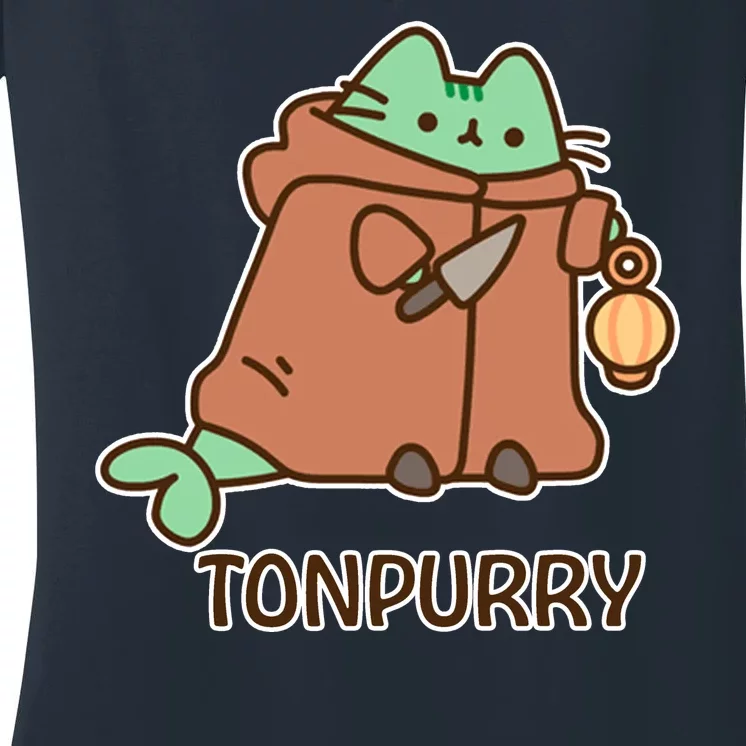 FF14 Cats Tonpurry Women's V-Neck T-Shirt