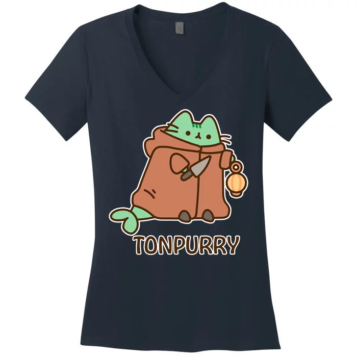 FF14 Cats Tonpurry Women's V-Neck T-Shirt