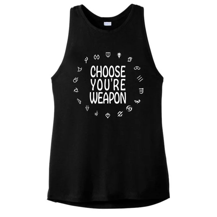 FF14 Class Icons Choose Your Weapons Ladies Tri-Blend Wicking Tank