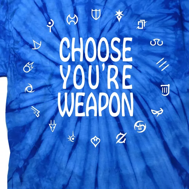 FF14 Class Icons Choose Your Weapons Tie-Dye T-Shirt