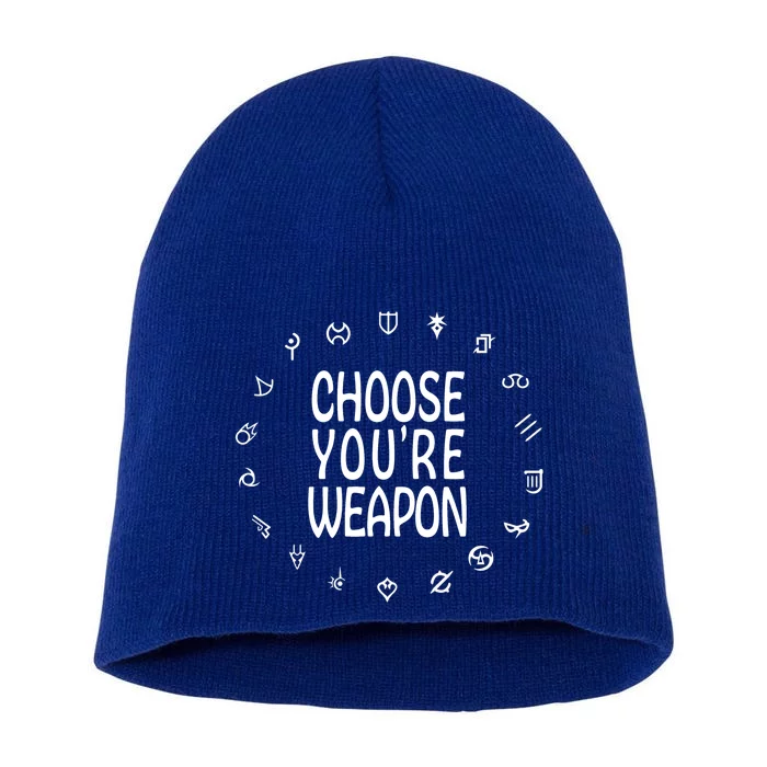 FF14 Class Icons Choose Your Weapons Short Acrylic Beanie