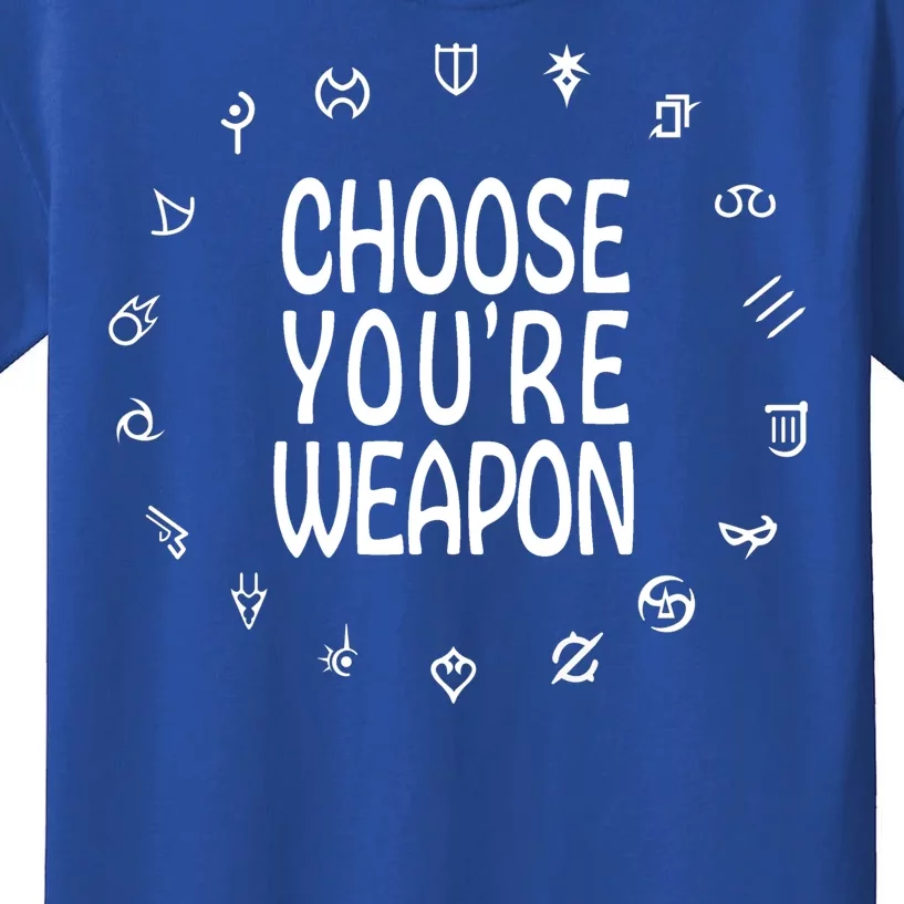 FF14 Class Icons Choose Your Weapons Kids T-Shirt