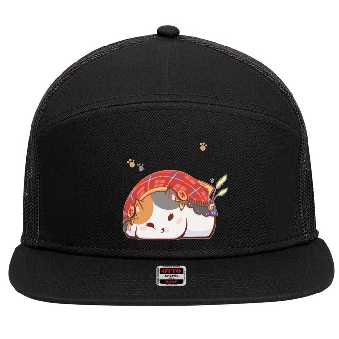 FF14 Fat Lazy Cat 7 Panel Mesh Trucker Snapback Hat