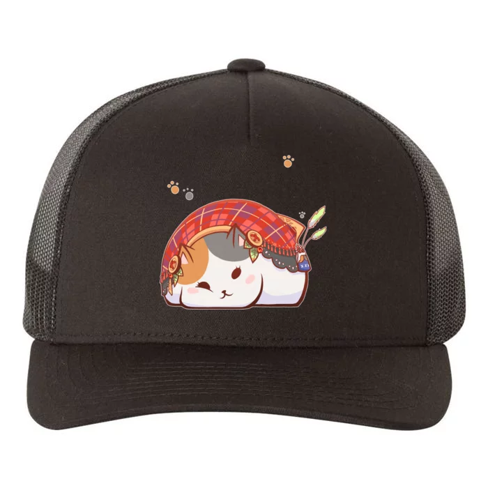 FF14 Fat Lazy Cat Yupoong Adult 5-Panel Trucker Hat