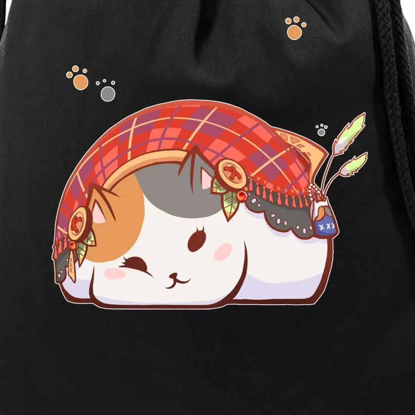 FF14 Fat Lazy Cat Drawstring Bag