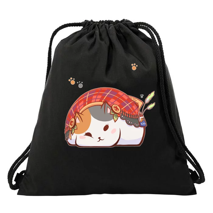 FF14 Fat Lazy Cat Drawstring Bag