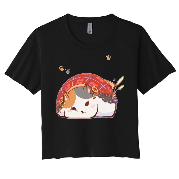 FF14 Fat Lazy Cat Women's Crop Top Tee