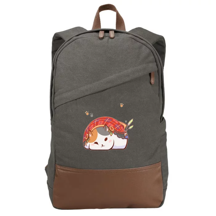 FF14 Fat Lazy Cat Cotton Canvas Backpack