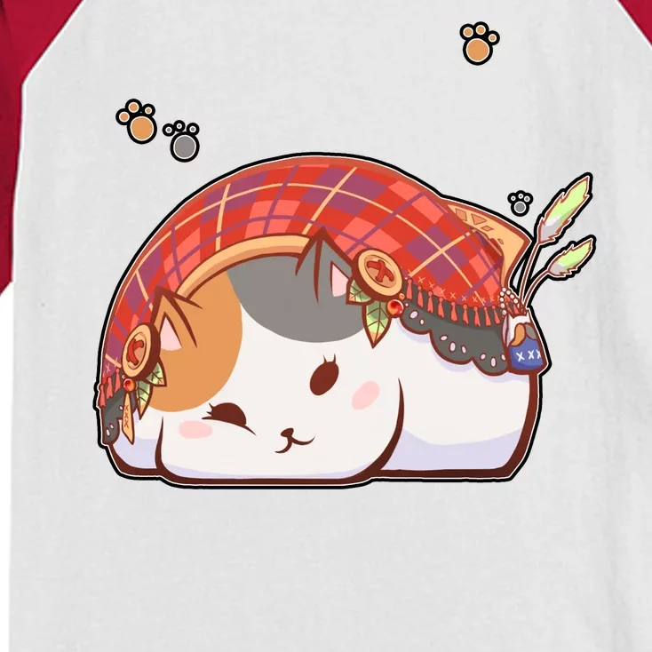 FF14 Fat Lazy Cat Kids Colorblock Raglan Jersey