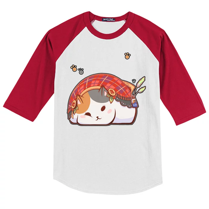 FF14 Fat Lazy Cat Kids Colorblock Raglan Jersey