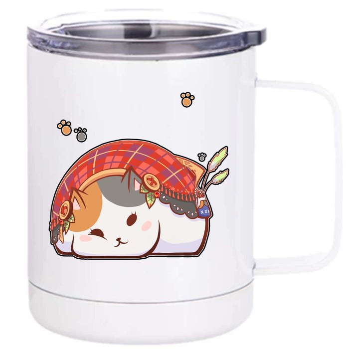 FF14 Fat Lazy Cat Front & Back 12oz Stainless Steel Tumbler Cup