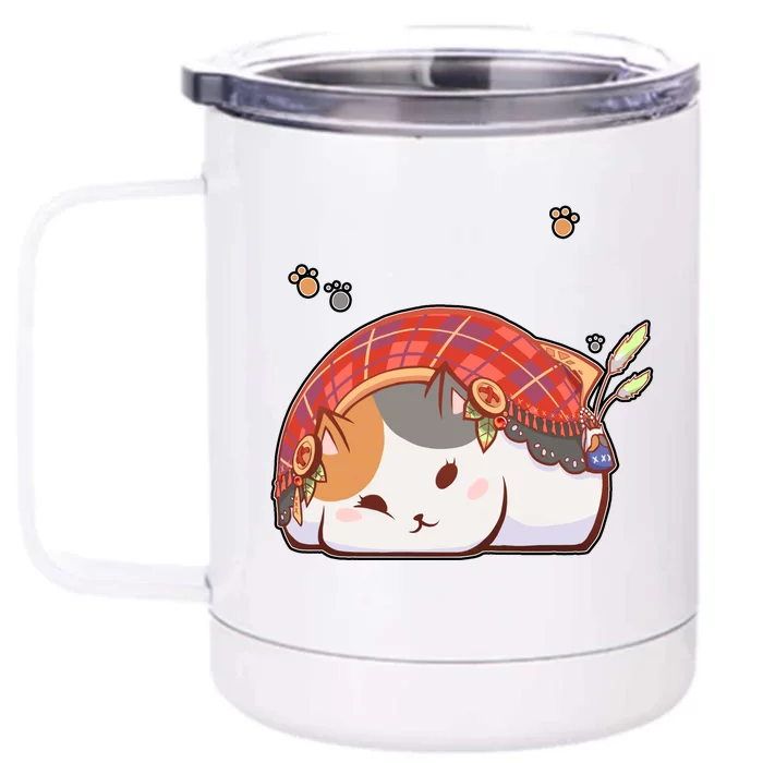 FF14 Fat Lazy Cat Front & Back 12oz Stainless Steel Tumbler Cup