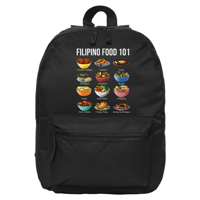 Filipino Food 101 Popular Pinoy Food Funny Cool Filipino 16 in Basic Backpack